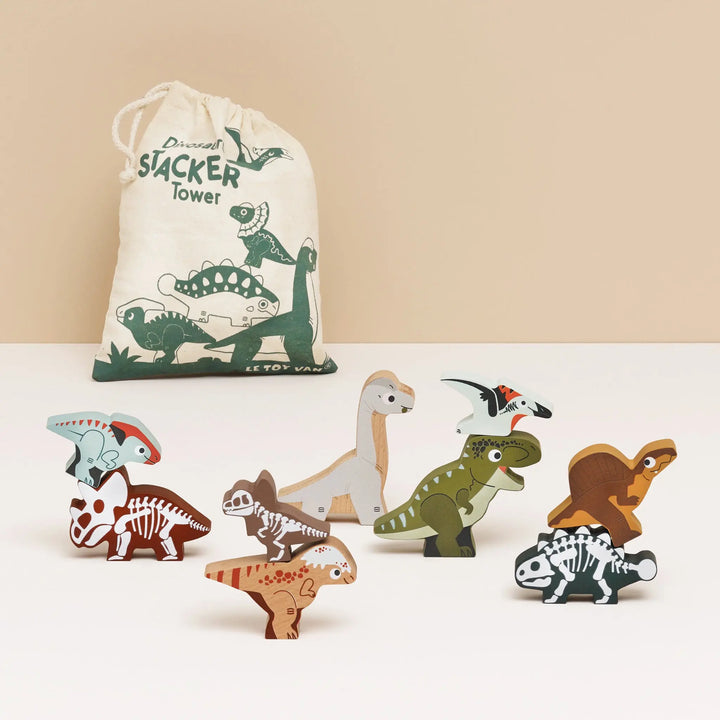 Blue Almonds Ltd Jurassic Stacking Dinosaurs & Bag Le Toy Van