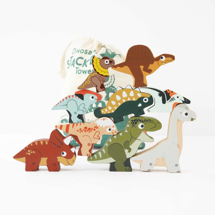 Blue Almonds Ltd Jurassic Stacking Dinosaurs & Bag Le Toy Van