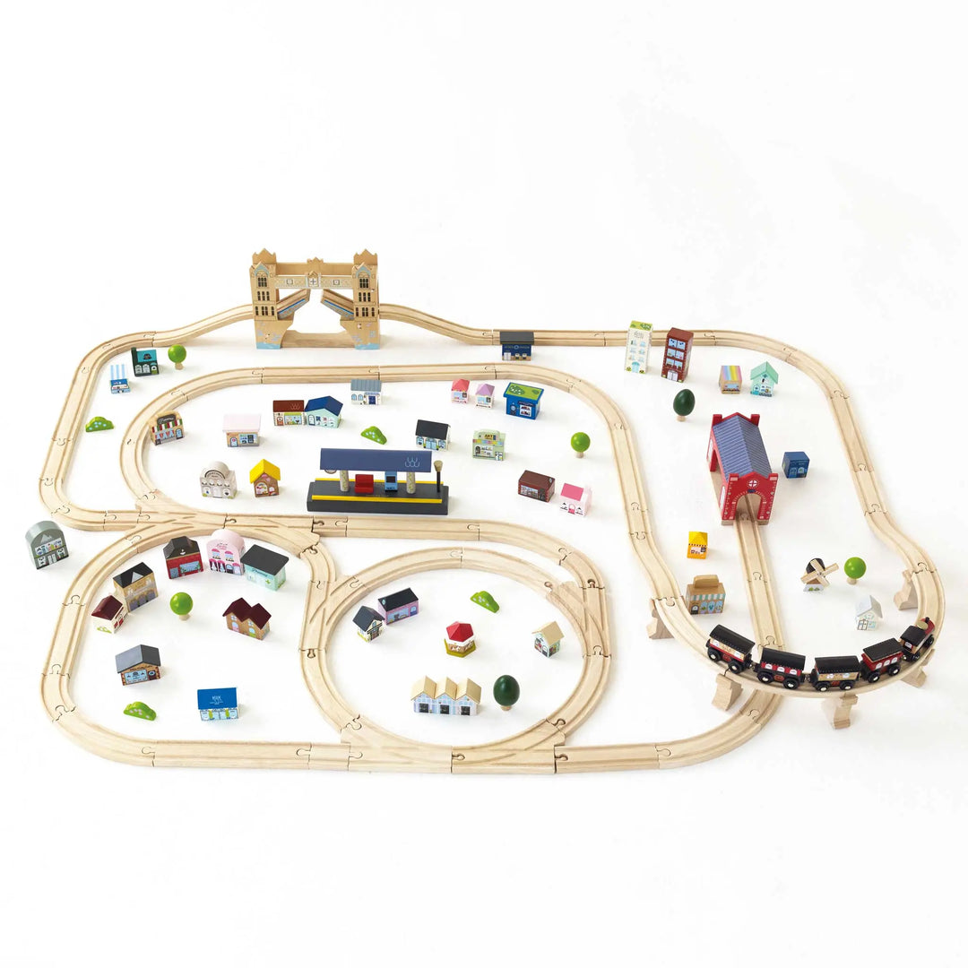Blue Almonds Ltd London City Wooden Toy Train Set Le Toy Van