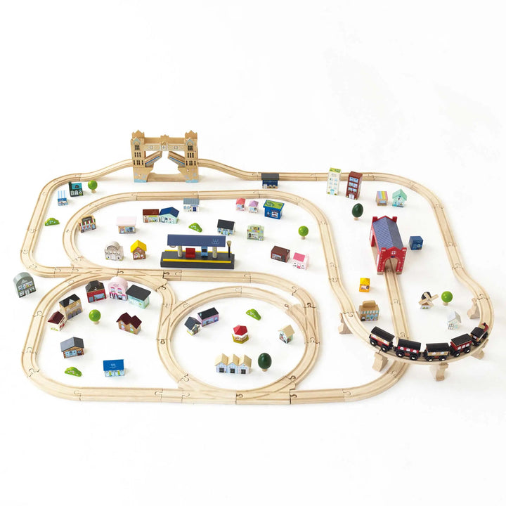 Blue Almonds Ltd London City Wooden Toy Train Set Le Toy Van