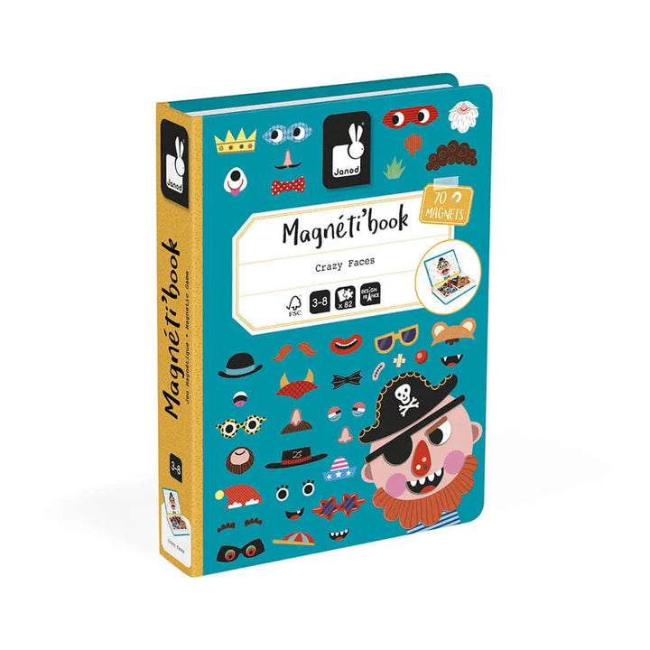 Blue Almonds Ltd Magneti book - Boys Crazy Faces Janod
