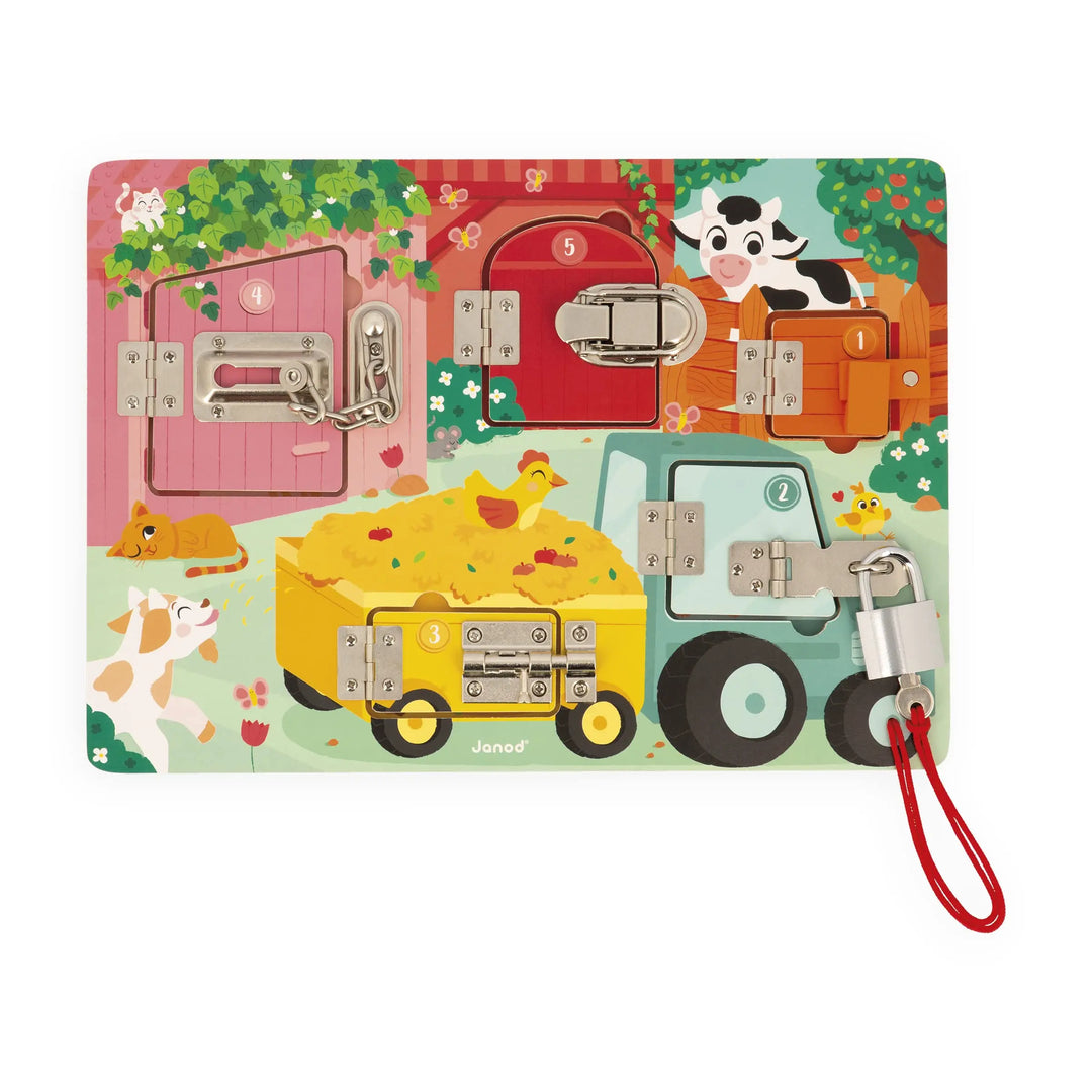 Blue Almonds Ltd Padlocks Board - The Farm Janod