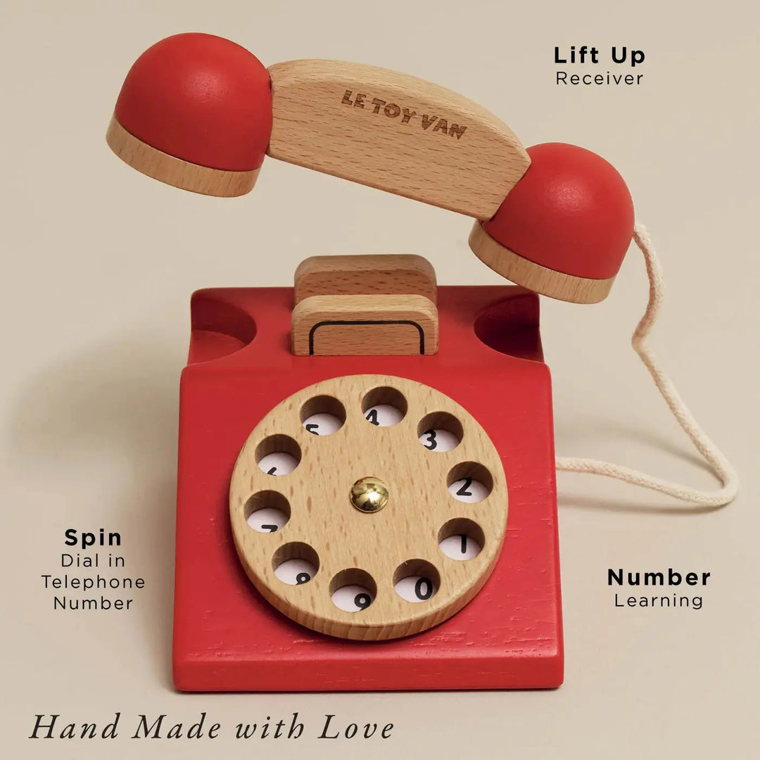Blue Almonds Ltd Vintage Wooden Phone Le Toy Van