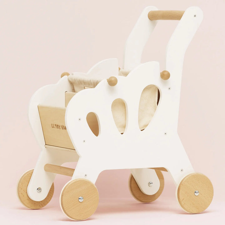 Blue Almonds Ltd Wooden Shopping Trolley & Cotton Bag Le Toy Van