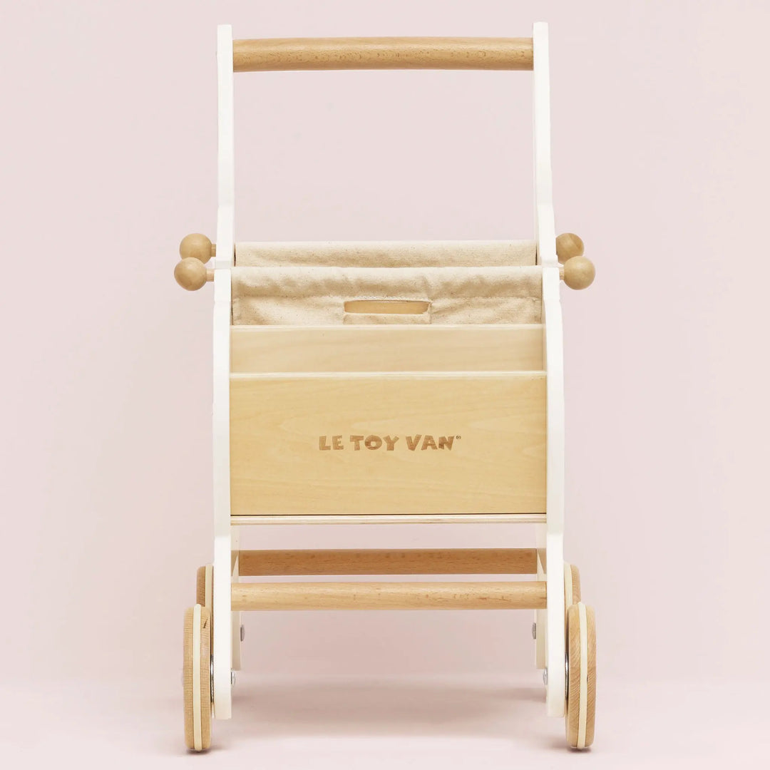 Blue Almonds Ltd Wooden Shopping Trolley & Cotton Bag Le Toy Van