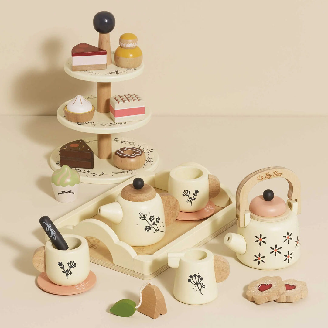 Blue Almonds Ltd Wooden Tea Set & Tray - 12 Pieces Le Toy Van