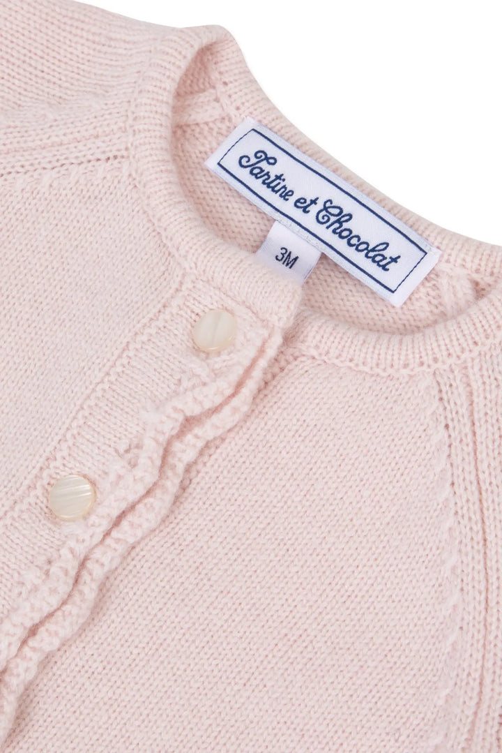 Blue Almonds Ltd baby girls cardigan in pink Tartine et chocolat