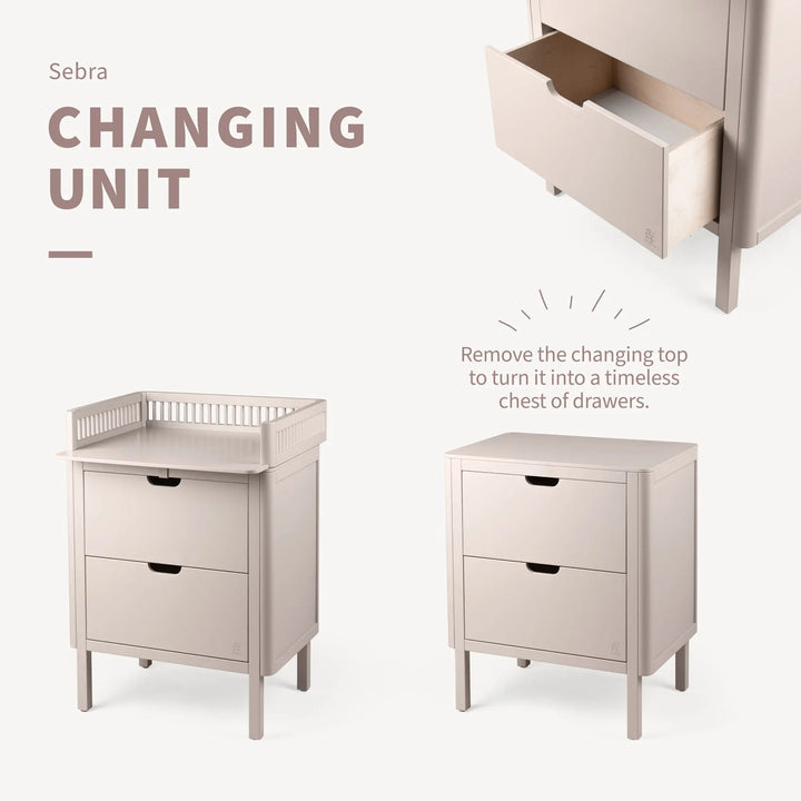 Blue Almonds Ltd Sebra Changing Unit - Birchbark Rose Sebra