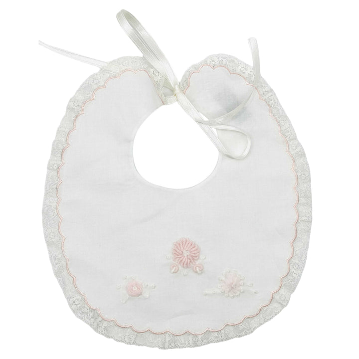 Baby girls bib 'Fiori Rosa'--Piccola Giuggiola-Blue Almonds-London-South Kensington