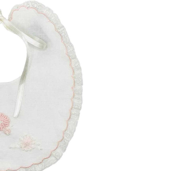 Baby girls bib 'Fiori Rosa'--Piccola Giuggiola-Blue Almonds-London-South Kensington