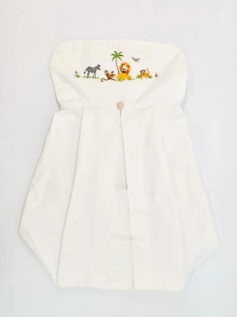Nappy stacker "safari" white-Baskets, nappy stackers & laundry bags-Gordonsbury-Blue Almonds-London-South Kensington
