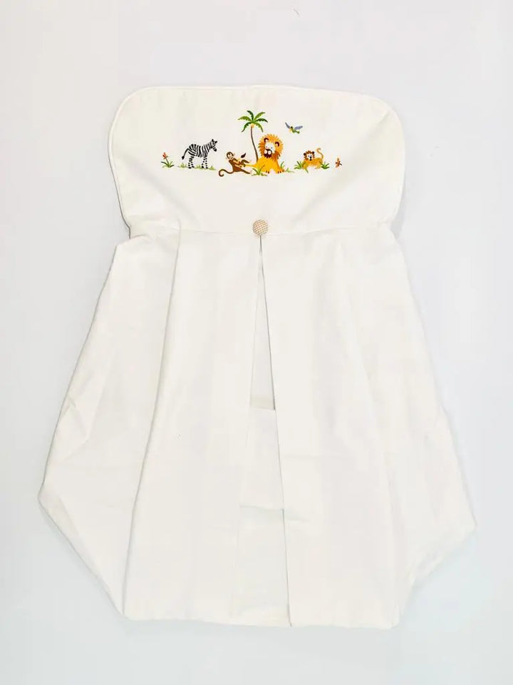 Nappy stacker "safari" white-Baskets, nappy stackers & laundry bags-Gordonsbury-Blue Almonds-London-South Kensington