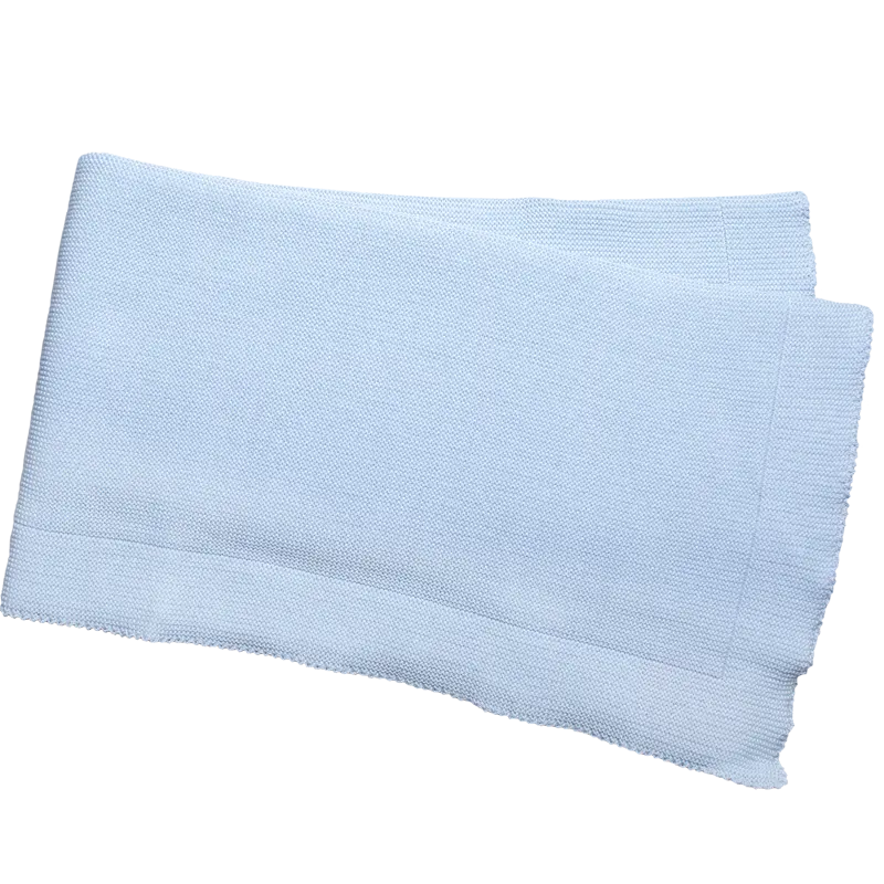 Classic Merino Wool Blanket - Blue-Blankets & swaddling-Frilo-Blue Almonds-London-South Kensington