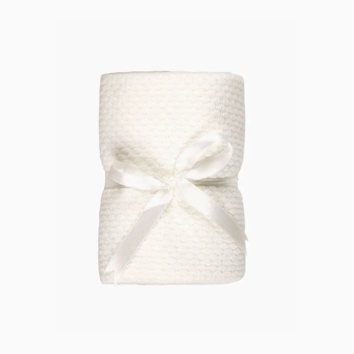 Cotton blanket pique cream-Blankets & swaddling-Kitikate-Blue Almonds-London-South Kensington
