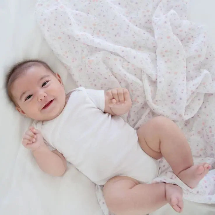 Cotton muslin 4-pack "ma fleur"-Blankets & swaddling-aden + anais-Blue Almonds-London-South Kensington