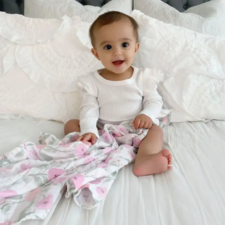 Cotton muslin 4-pack "ma fleur"-Blankets & swaddling-aden + anais-Blue Almonds-London-South Kensington