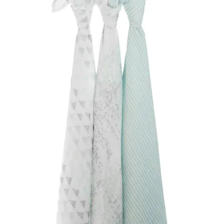 Silky soft swaddle "metallic skylight birch"-Blankets & swaddling-aden + anais-Blue Almonds-London-South Kensington