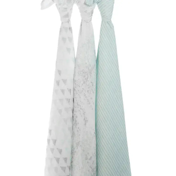 Silky soft swaddle "metallic skylight birch"-Blankets & swaddling-aden + anais-Blue Almonds-London-South Kensington