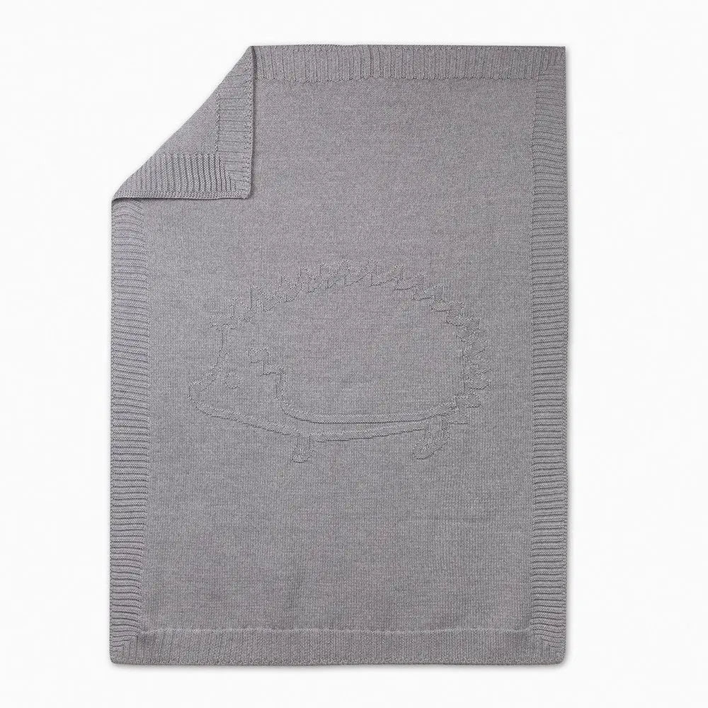 Wool blanket hedgehoge grey-Blankets & swaddling-Tartine et Chocolat-Blue Almonds-London-South Kensington