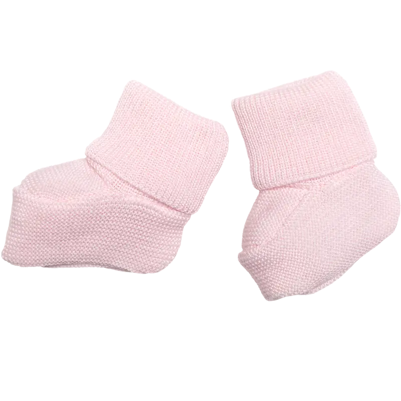 Classic Merino Wool Booties - Pink-Booties, mittens & hats-Frilo-Blue Almonds-London-South Kensington
