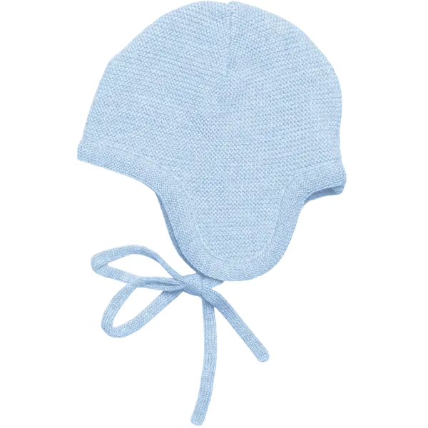 Classic Merino Wool Hat - Blue-Booties, mittens & hats-Frilo-Blue Almonds-London-South Kensington