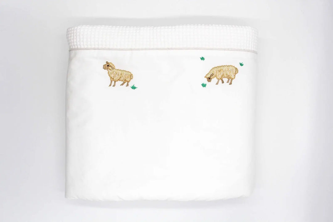 Cotbed Bumper - Sheep-Bumpers & quilts-Valombrouse-Blue Almonds-London-South Kensington