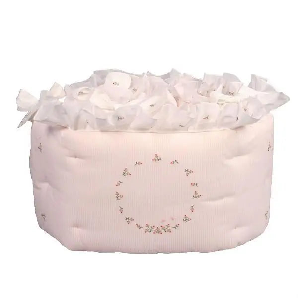 Cotbed half bumper "rosebuds"-Bumpers & quilts-Gordonsbury-Blue Almonds-London-South Kensington