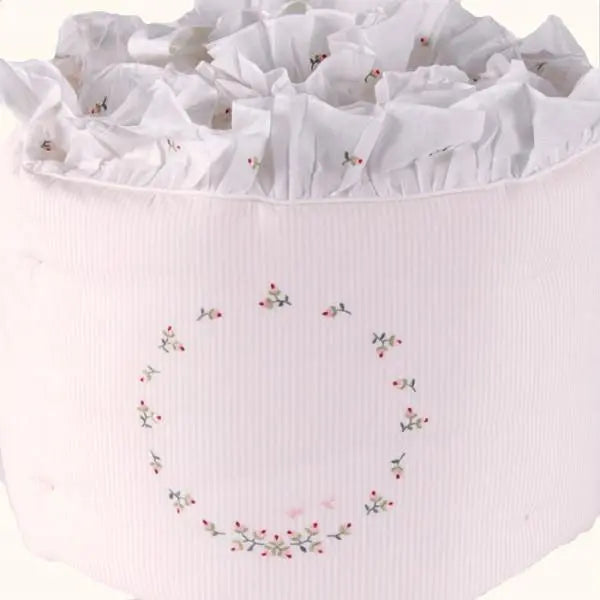 Cotbed half bumper "rosebuds"-Bumpers & quilts-Gordonsbury-Blue Almonds-London-South Kensington