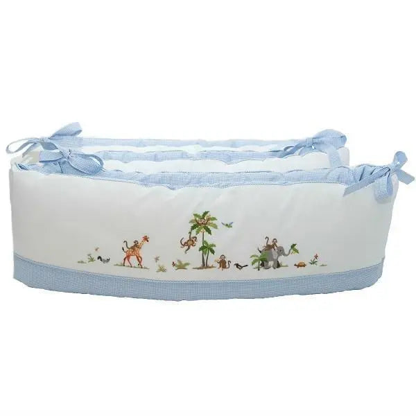 Cotbed half bumper "safari" blue-Bumpers & quilts-Gordonsbury-Blue Almonds-London-South Kensington