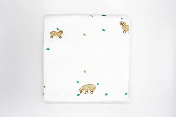 Cotbed Quilt - Sheep-Bumpers & quilts-Valombrouse-Blue Almonds-London-South Kensington