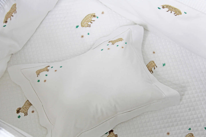 Cotbed Quilt - Sheep-Bumpers & quilts-Valombrouse-Blue Almonds-London-South Kensington