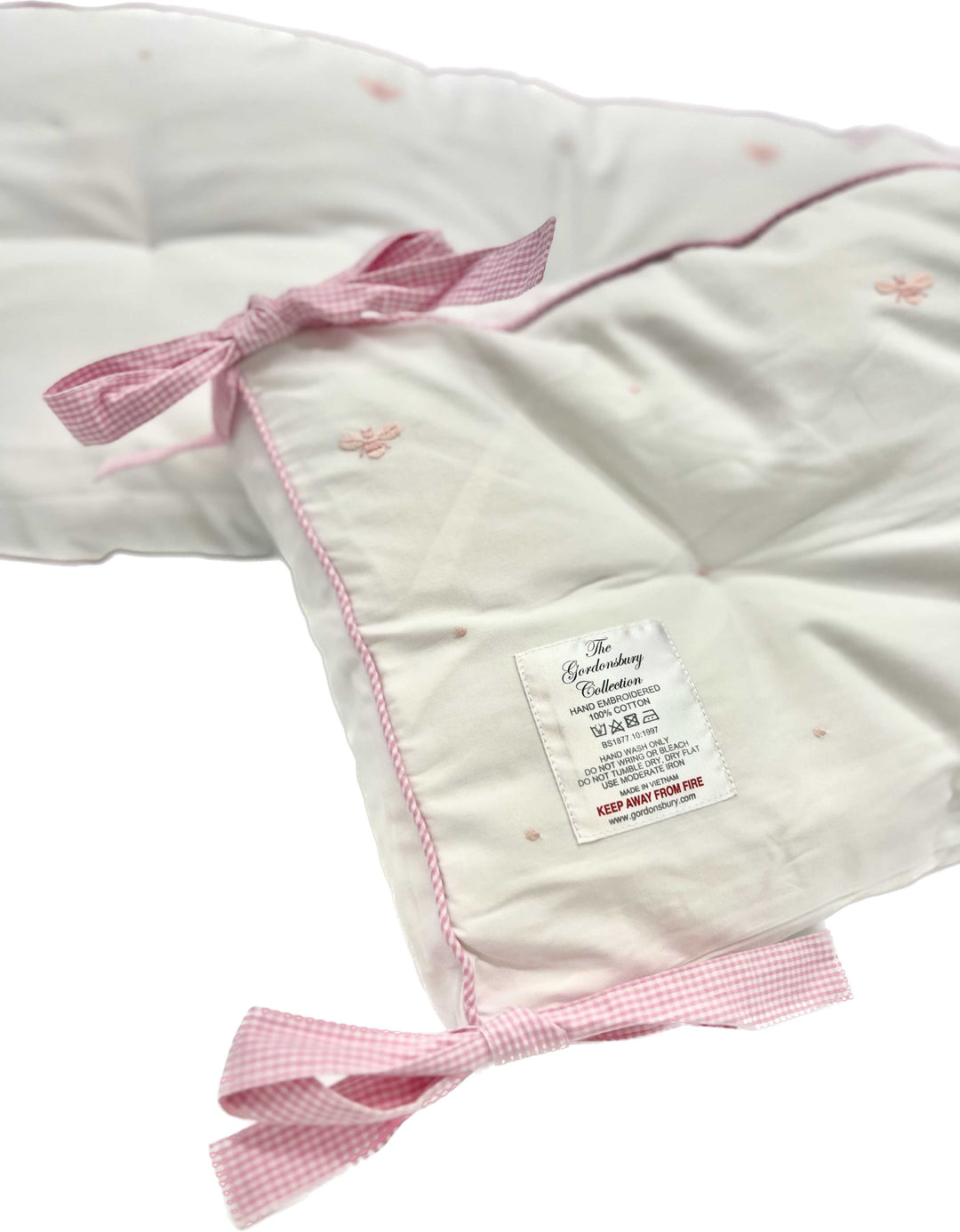 Cotbed half bumper "baby bees" pink-Bumpers & quilts-Gordonsbury-Blue Almonds-London-South Kensington