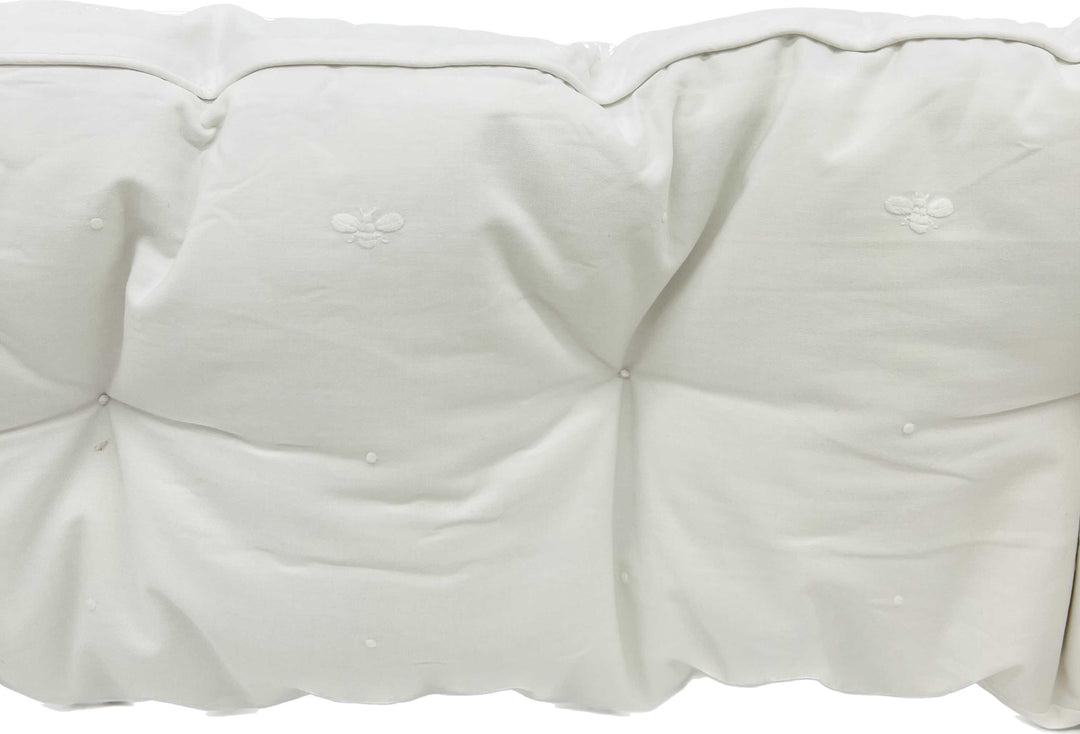Cotbed half bumper "baby bees" white-Bumpers & quilts-Gordonsbury-Blue Almonds-London-South Kensington
