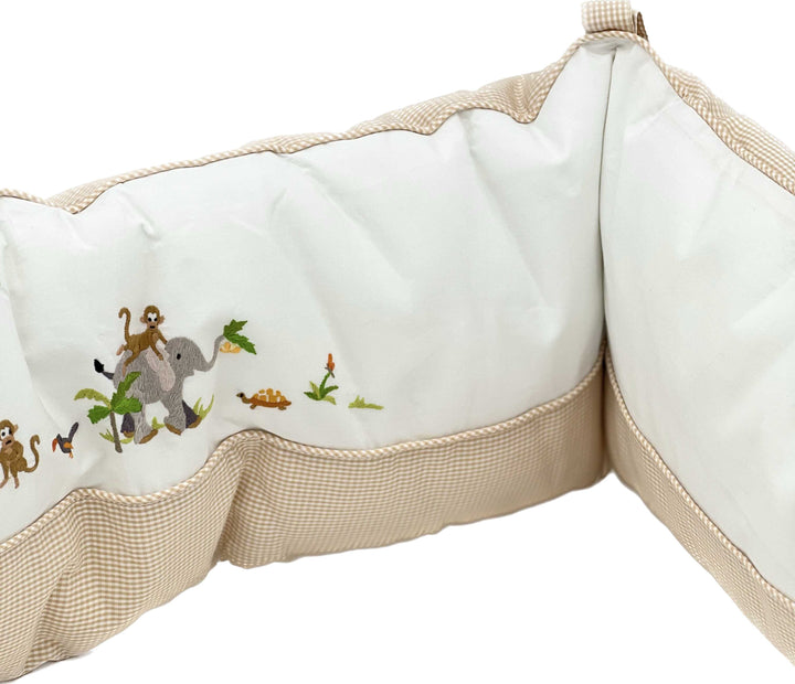 Cotbed half bumper "safari" beige-Bumpers & quilts-Gordonsbury-Blue Almonds-London-South Kensington
