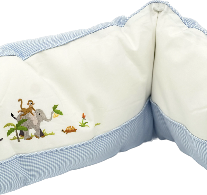 Cotbed half bumper "safari" blue-Bumpers & quilts-Gordonsbury-Blue Almonds-London-South Kensington