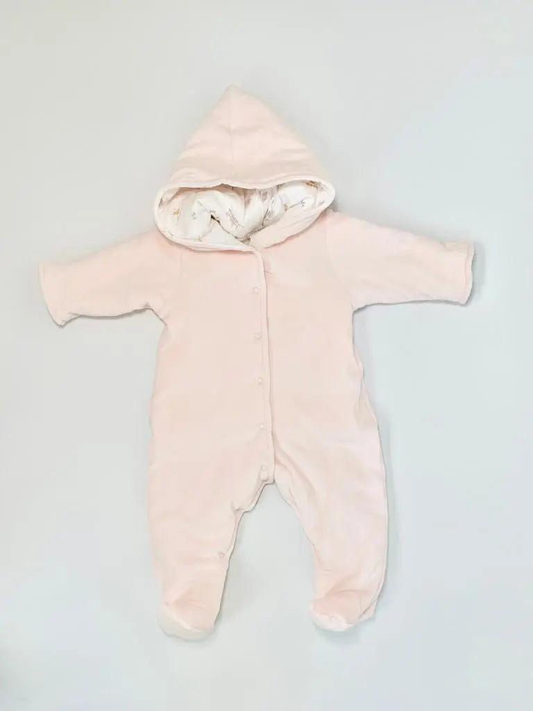Baby girl velour pramsuit Sheep pink Blue Almonds