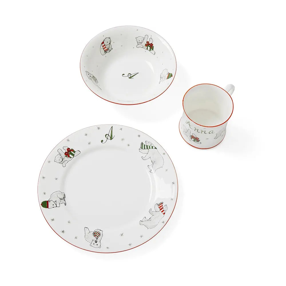 Personalised 3-piece ceramic set festive-Dining sets-Blue Almonds-Blue Almonds-London-South Kensington