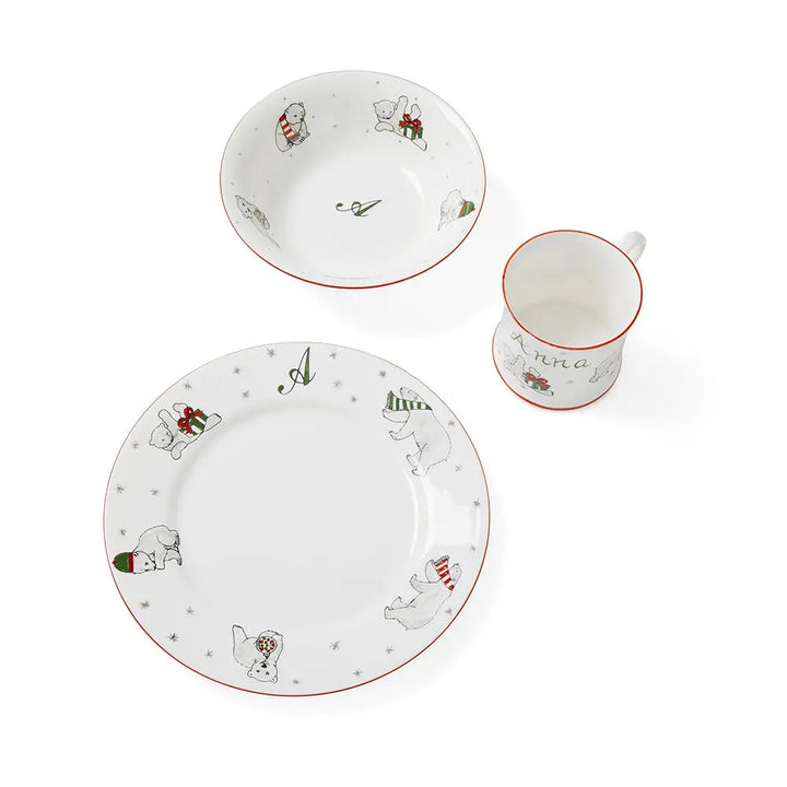 Personalised 3-piece ceramic set festive-Dining sets-Blue Almonds-Blue Almonds-London-South Kensington