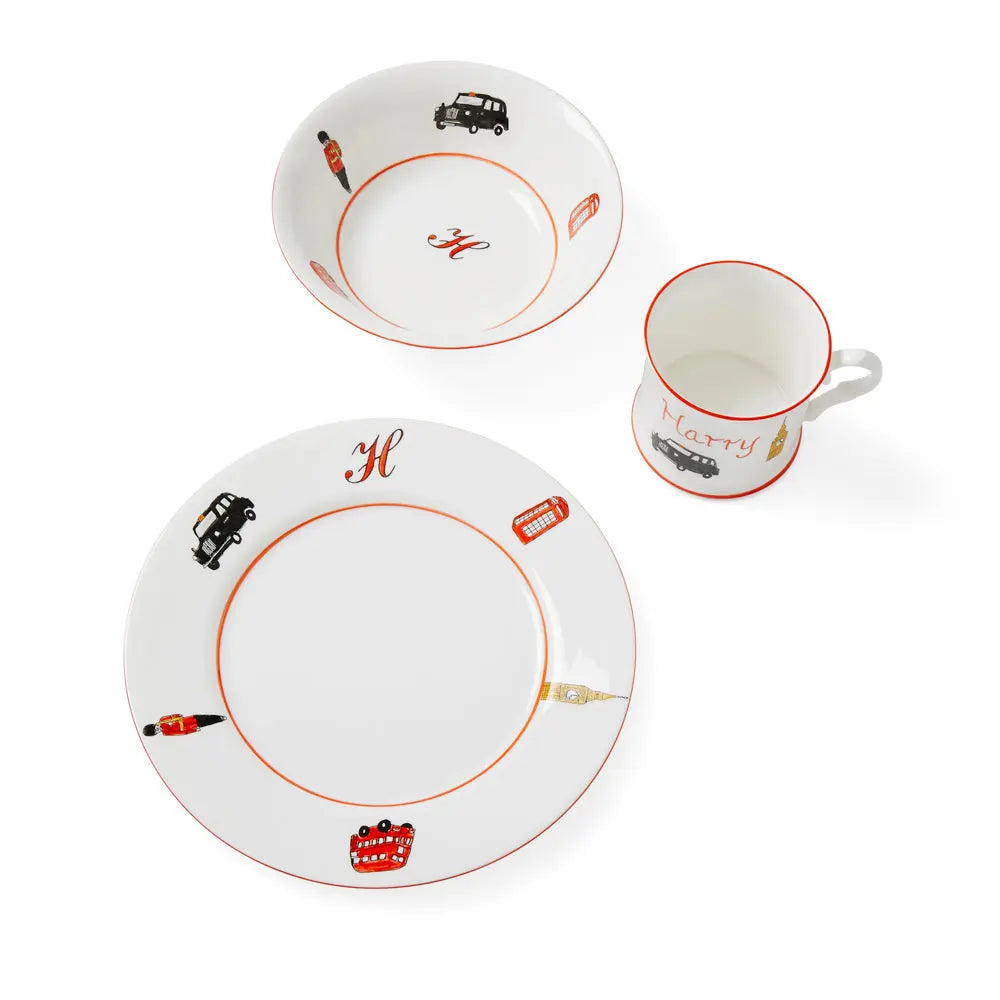 Personalised 3-piece ceramic set london-Dining sets-Blue Almonds-Blue Almonds-London-South Kensington