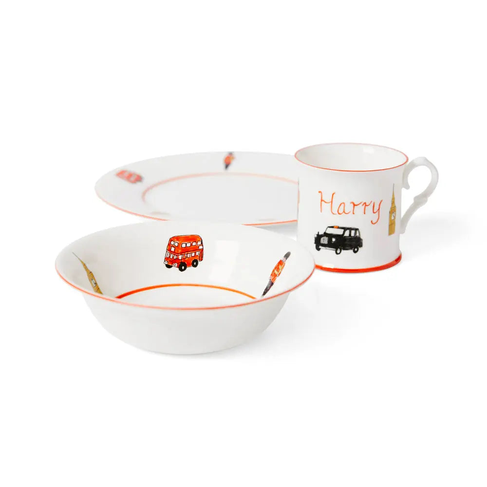 Personalised 3-piece ceramic set london-Dining sets-Blue Almonds-Blue Almonds-London-South Kensington