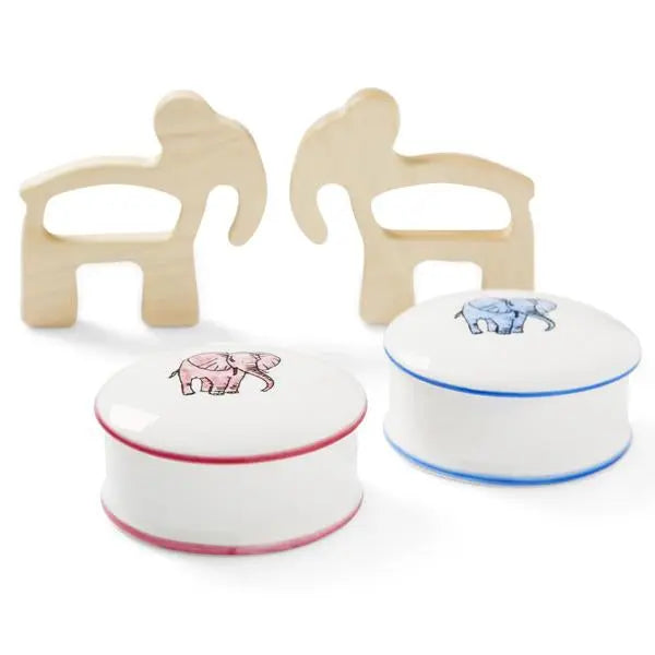 Personalised large keepsake box elephant pink-Dining sets-Blue Almonds-Blue Almonds-London-South Kensington