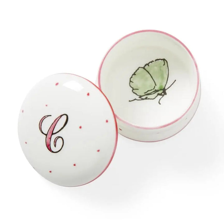 Personalised small keepsake box with a secret butterfly-Dining sets-Blue Almonds-Blue Almonds-London-South Kensington