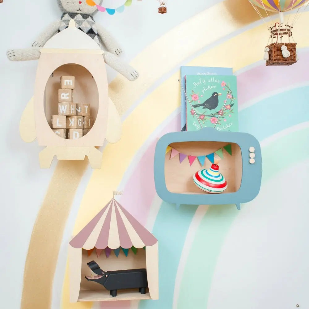 Circus shelf dusty pink-Fun shelves-Up Warsaw-Blue Almonds-London-South Kensington