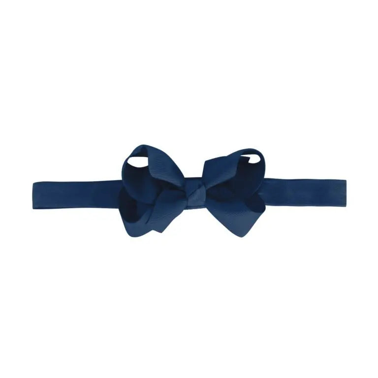 Elastic hairband with a bow navy-Hair accessories-Milledeux-Blue Almonds-London-South Kensington
