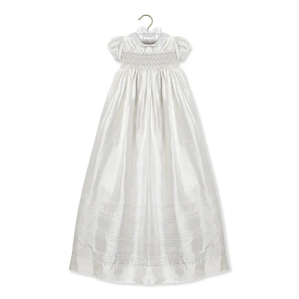 Heirloom silk christening gown--Isabel Garreton-Blue Almonds-London-South Kensington