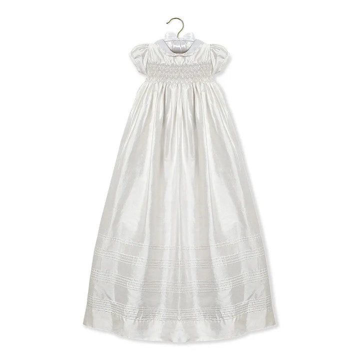Heirloom silk christening gown--Isabel Garreton-Blue Almonds-London-South Kensington