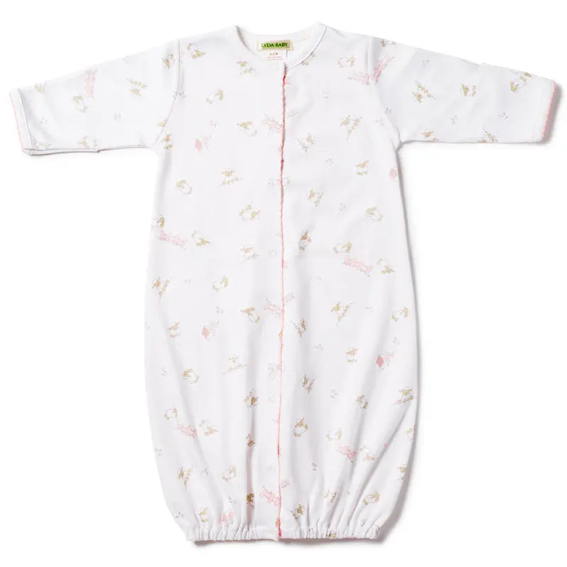 Baby girls converter gown - Sheep pink-Layette-Lyda Baby-Blue Almonds-London-South Kensington
