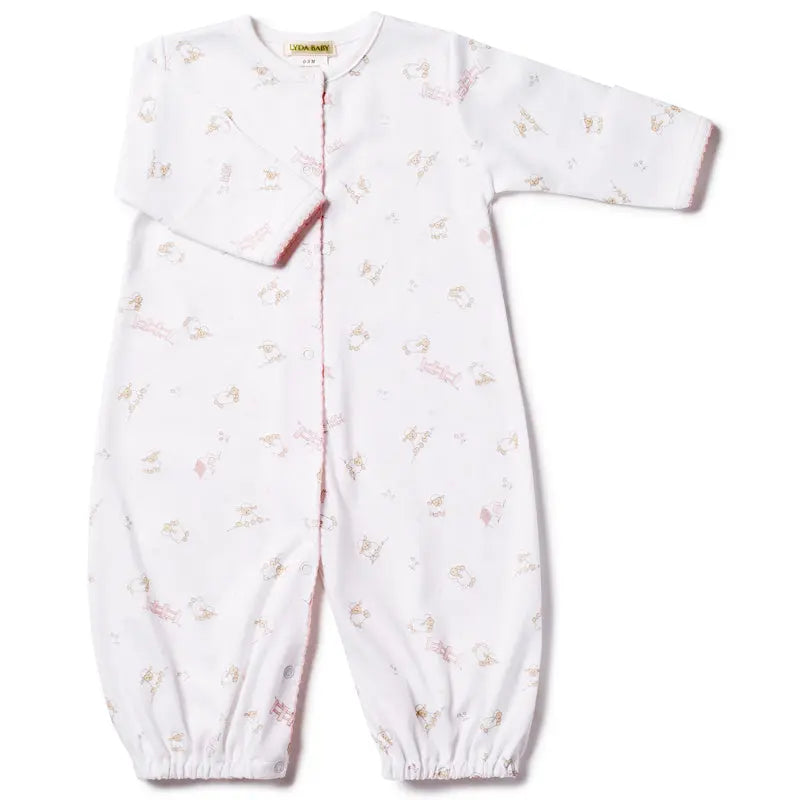 Baby girls converter gown - Sheep pink-Layette-Lyda Baby-Blue Almonds-London-South Kensington