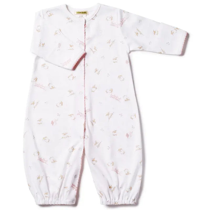 Baby girls converter gown - Sheep pink-Layette-Lyda Baby-Blue Almonds-London-South Kensington