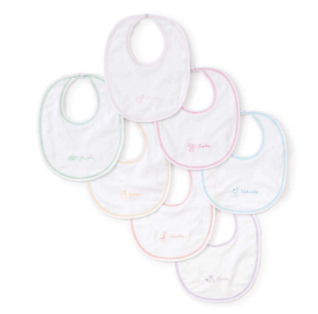 Bibs set - Girl's days of the week-Layette-Kissy Kissy-Blue Almonds-London-South Kensington